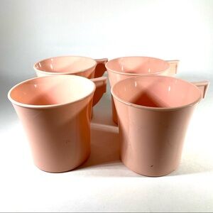 Set of 4 Casual Ware by Jerywil peach plastic cups